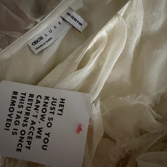 Cream Ruffled Blouse ASOS luxe - Picture 2 of 5